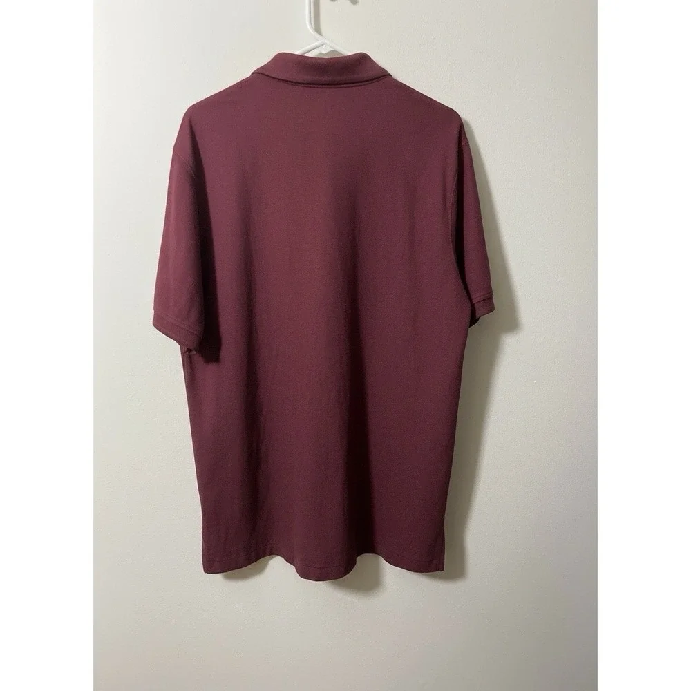 L.L. Bean Traditional Fit Polo Men's Large 100% Cotton Short Sleeve Burgundy